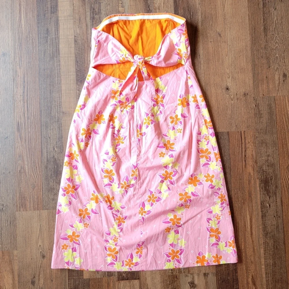 Vintage Lilly Pulitzer Sabrina Lei'd Back Floral Print Strapless Dress - Picture 2 of 11